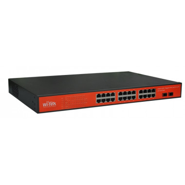 Wi-Tek  WI-PS326GF 24-х портовый неуправляемый POE коммутатор