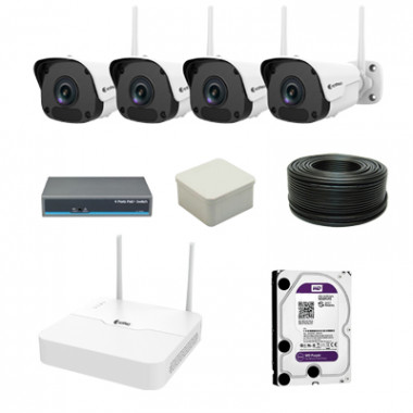 Комплект видеонаблюдения - на 4 WiFi камеры ZetPro